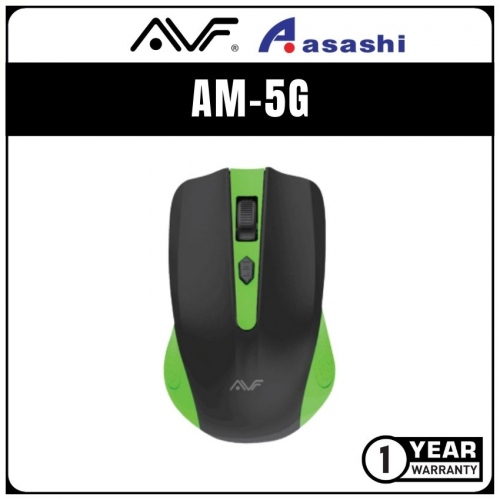 AVF (AM-5G-GRN) 2.4G 1000dpi Wireless Optical Mouse - Green