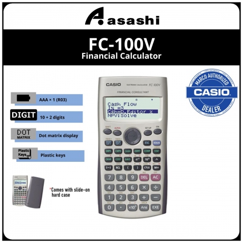 Casio FC-100V 2nd Edition Financial Calculator (12months Warranty) MUST KEEP BOX FOR WARRANTY