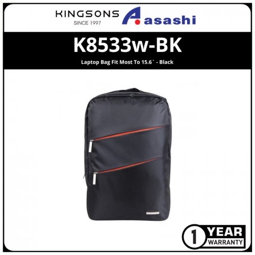 Kingsons K8533w-BK Laptop Bag Fit Most To 15.6` - Black (1 yrs Limited Hardware Warranty)