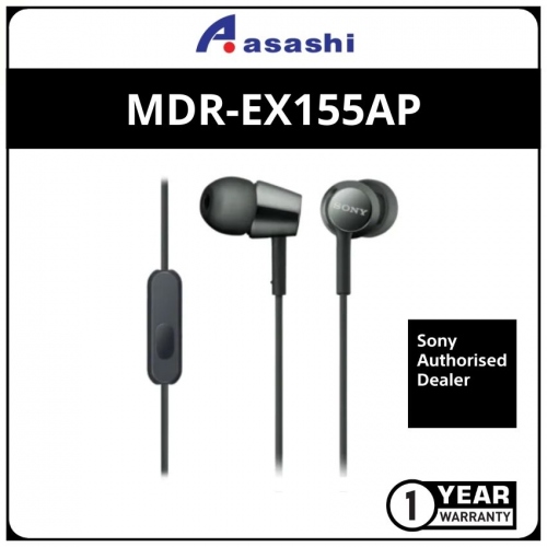 Sony EX155AP-Black In Ear Earphones (1 yrs Limited Hardware Warranty)