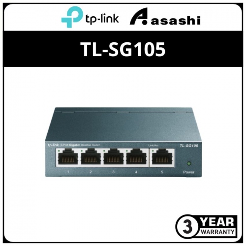 TP-Link TL-SG105 5-Port 10/100/1000Mbps Gigabit Desktop Switch - Steel Case