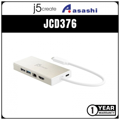 J5Create JCD376 USB3.1 Type C Mini Dock (2 yrs Limited Hardware Warranty)