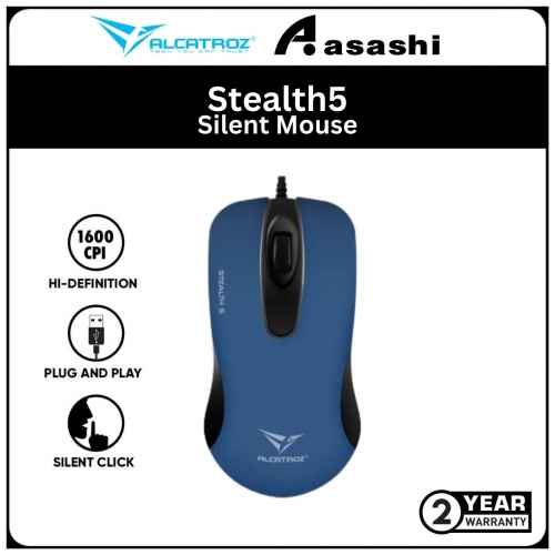 Alcatroz Stealth5-Blue Silent Mouse (1 yrs Limited Hardware Warranty)