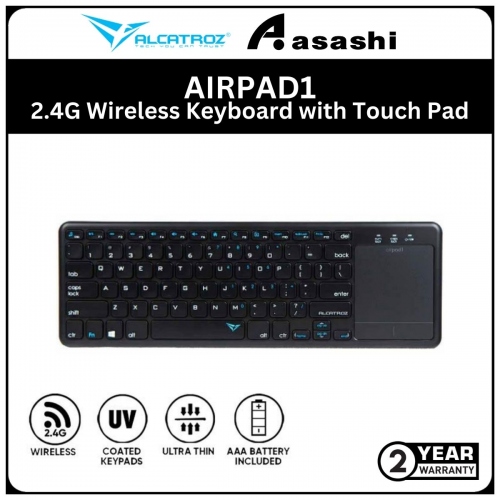 Alcatroz AIRPAD1-Black 2.4G Wireless Keyboard with Touch Pad