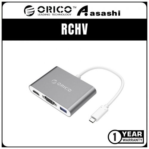 ORICO RCHV Aluminum HUB with Type-C to VGA/HDMI (1 yrs Limited Hardware Warranty)