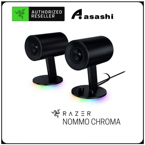Razer Nommo Chroma 2.0 Gaming Speakers (RGB Chroma lighting, Custom woven glass fiber 3-inch drivers) [RZ05-02460100-R3W1]