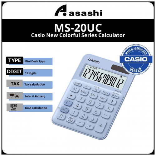 CASIO NEW COLORFUL SERIES CAL - MS-20UC-LB (12months Warrany) MUST KEEP BOX FOR WARRANTY
