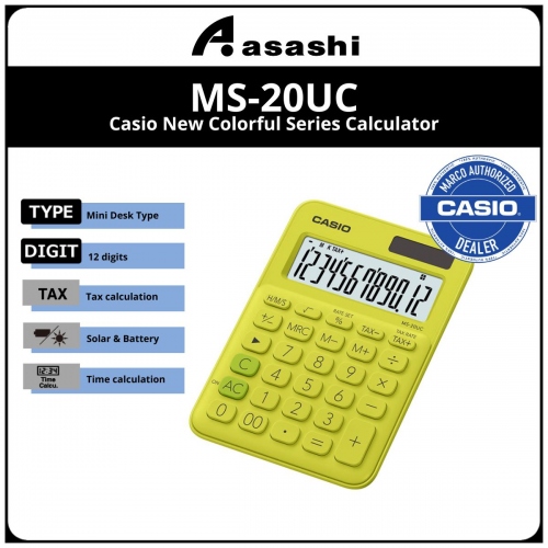 CASIO NEW COLORFUL SERIES CAL - MS-20UC-YG (12months Warrany) MUST KEEP BOX FOR WARRANTY
