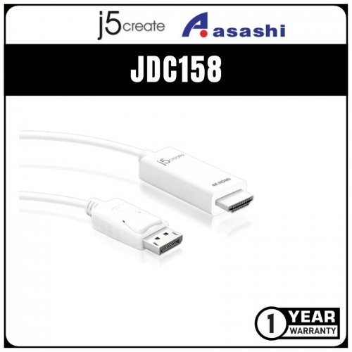 J5Create JDC158 Display Port to 4K HDMI Cable (1.8m)