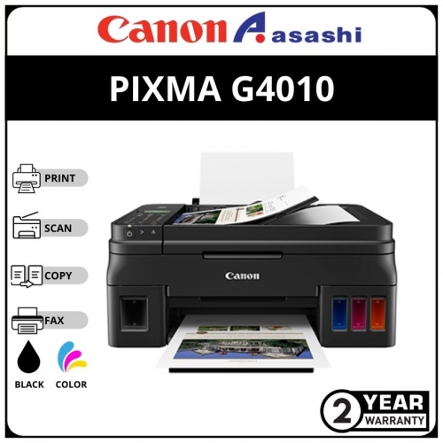 Canon G4010 A4 Ink Efficient Printer (Print,Scan,Copy,Fax & Wireless) 2 Yrs Warranty or 30,000pages whichever comes first