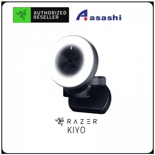 Razer Kiyo - USB Streaming Camera (High fps HD Video (720p 60fps/1080p 30fps, Multi-step ring light) [RZ19-02320100-R3M1]