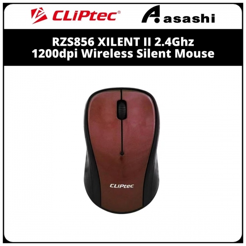 CLiPtec RZS856 (Brown) XILENT II 2.4Ghz 1200dpi Wireless Silent Mouse (6 month Limited Hardware Warranty)