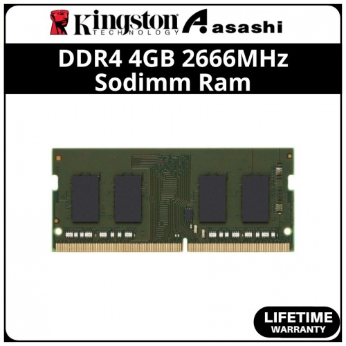 Kingston DDR4 4GB 2666MHz Sodimm Ram - KVR26S19S6/4