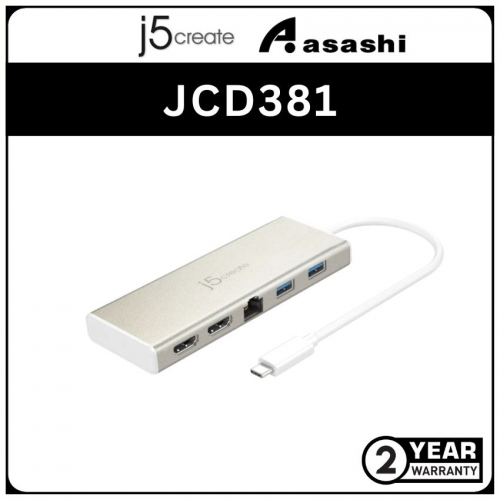 J5Create JCD381 USB Type-C Mini Dock (supports Dual Display) with Power Delivery