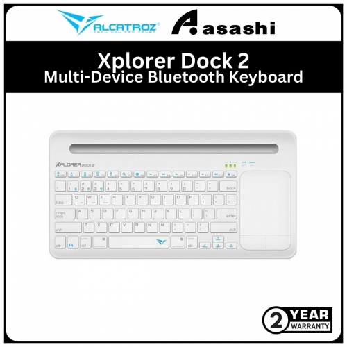 Alcatroz Xplorer Dock 2-White Grey Multi-Device Bluetooth Keyboard (1 years Limited Hardware Warranty)