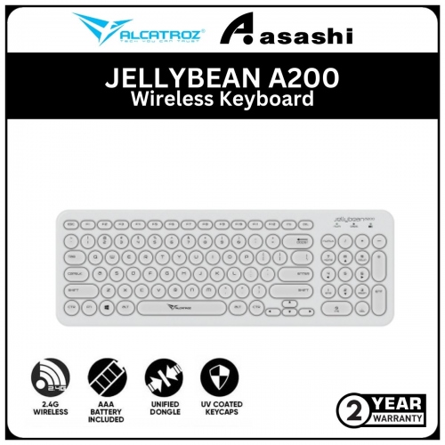 Alcatroz JELLYBEAN A200-White White Wireless Keyboard (1 yrs Limited Hardware Warranty)