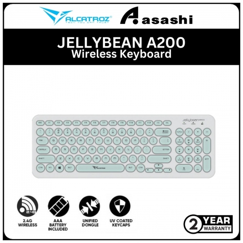 Alcatroz JELLYBEAN A200-White Mint Wireless Keyboard (1 yrs Limited Hardware Warranty)