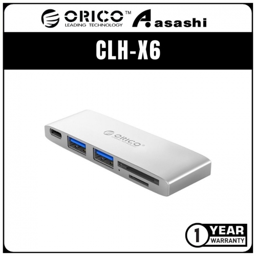 ORICO CLH‐X6 Type-C to USB3.0 / Type-C / TF/SD / PD Docking Station (1 yrs Limited Hardware Warranty)
