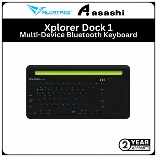 Alcatroz Xplorer Dock 1-Black Green Multi-Device Bluetooth Keyboard (1 years Limited Hardware Warranty)