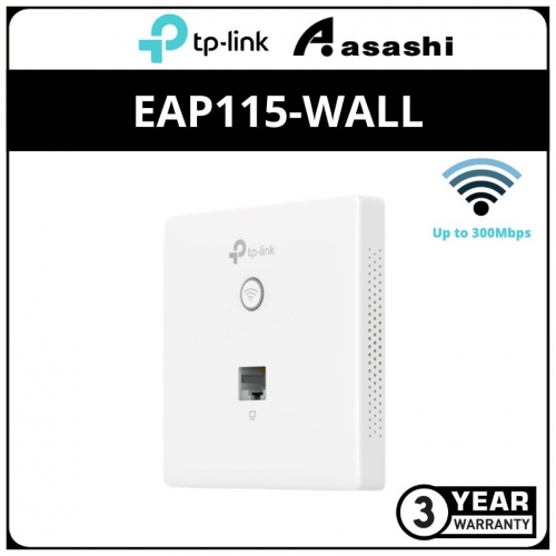 TP-LINK EAP115-WALL 300Mbps Wireless N Wall-Plate Access Point,