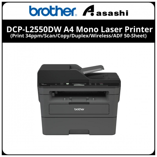 Brother DCP-L2550DW A4 Mono Laser Printer (Print 34ppm/Scan/Copy/Duplex/Wireless/ADF 50-Sheet/3yrs Carry-In)