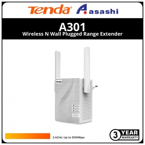Tenda A301 300Mbps Wireless N Wall Plugged Range Extender