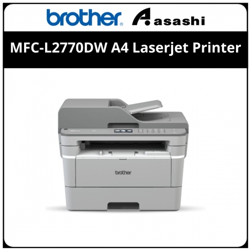 Brother MFC-L2770DW A4 Laserjet Printer (Print 30ppm/Scan/Copy/Fax/PC Fax/Duplex/Wireless/ADF/3yrs Onsite)