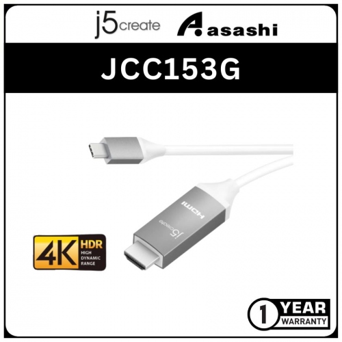 J5Create JCC153G Type C to 4K HDMI Cable-1.5m (2 yrs Limited Hardware Warranty)