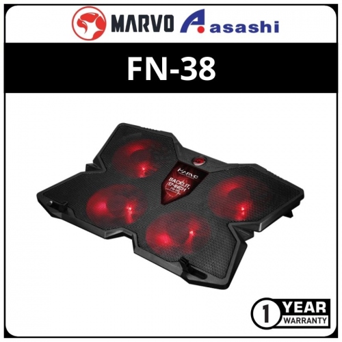 Marvo FN-38RD Notebook Cooling Pad Red LED (1 yrs Limited Hardware Warranty)