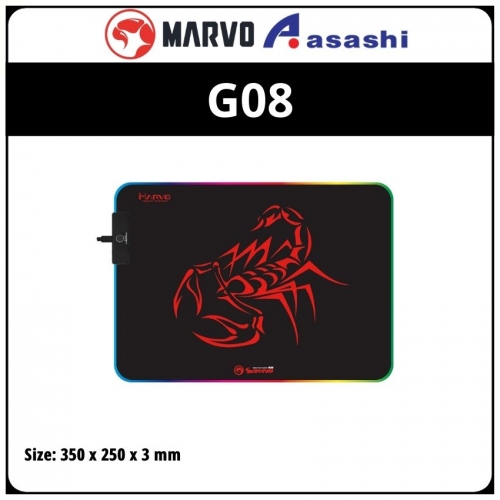 Marvo MG08 Size-M RGB Backlit Advance Gaming Mousepad (6mths Manufacturer Warranty)