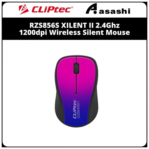 CLiPtec RZS856S (Red/BL) XILENT II 2.4Ghz 1200dpi Wireless Silent Mouse (6 month Limited Hardware Warranty)