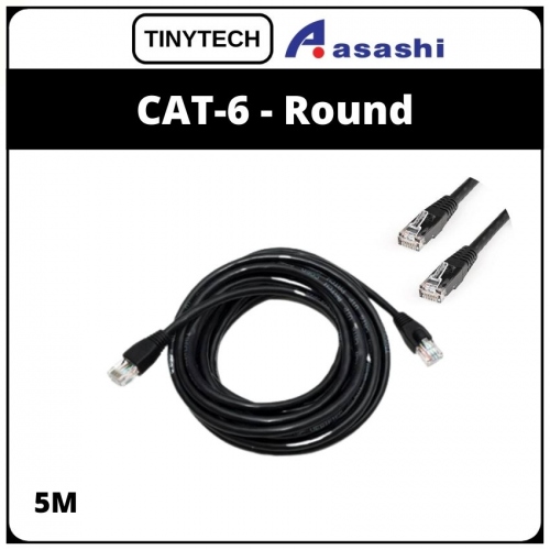 Tinytech CAT 6 Round Network Cable-5M (1 week Limited Hardware Warranty)