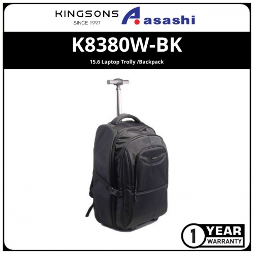 Kingsons K8380W-BK 15.6 Laptop Trolly /Backpack (1 yrs Limited Hardware Warranty)