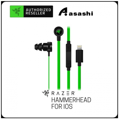 Razer Hammerhead for iOS (10 mm Dynamic Drivers, In-line MIC, APPLE Lightning Connector) [RZ04-02090100-R3A1]