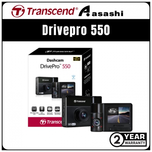 Transcend DrivePro 550 Full HD 150 Degree Angle WDR Dashcam with 2.4