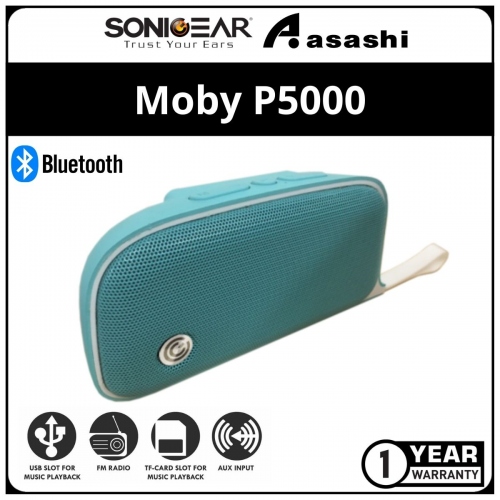 Sonic Gear Moby P5000 (Blue) Portable Bluetooth Speaker (1 yrs Limited Hardware Warranty)