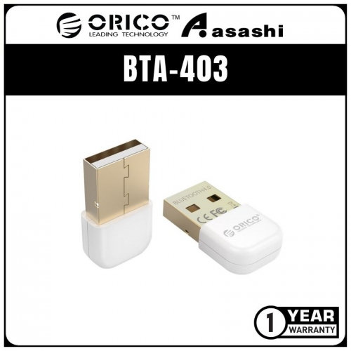Orico BTA-403 Version4.0 Bluetooth Dongle - White (1 yrs Limited Hardware Warranty)