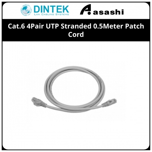 Dintek Cat.6 4Pair UTP Stranded 0.5Meter Patch Cord