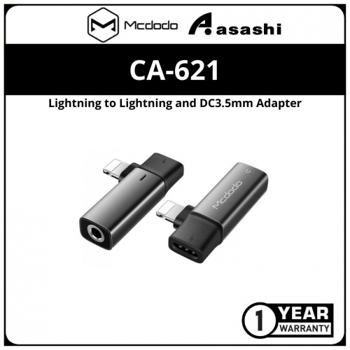Mcdodo CA-6210 WF Series Lightning to Lightning and DC3.5mm Adapter (Charging & listen music & wire control)