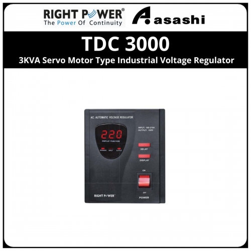 Right Power TDC 3000 3KVA Servo Motor Type Industrial Voltage Regulator