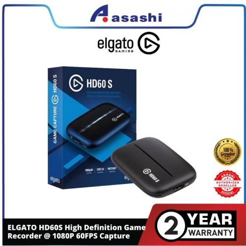 ELGATO HD60S High Definition Game Recorder @ 1080P 60FPS Capture — 2 Years Warranty