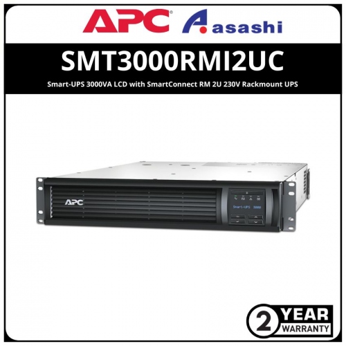 APC SMT3000RMI2UC Smart-UPS 3000VA LCD with SmartConnect RM 2U 230V Rackmount UPS