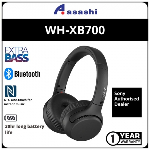 Sony WH-XB700(Black) Extra Bass Headphones (1 yrs Limited Hardware Warranty)