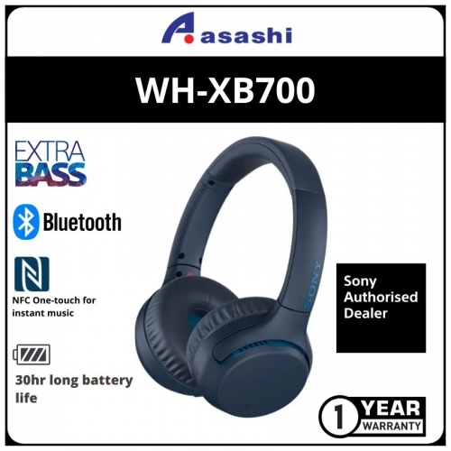 Sony WH-XB700(Blue) Extra Bass Headphones (1 yrs Limited Hardware Warranty)