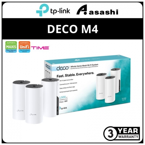 TP-Link DECO M4-3Pack AC1200 Whole Home Mesh WiFi System