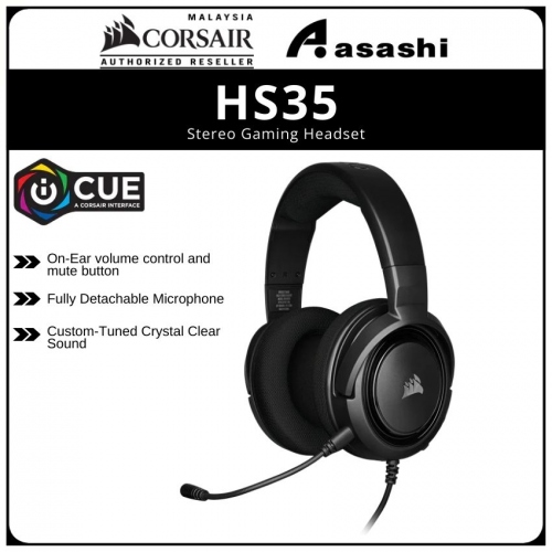 CORSAIR HS35 Stereo Gaming Headset (Carbon) - [CA-9011195-AP]