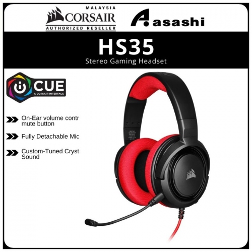 CORSAIR HS35 Stereo Gaming Headset (Red) - [CA-9011198-AP]