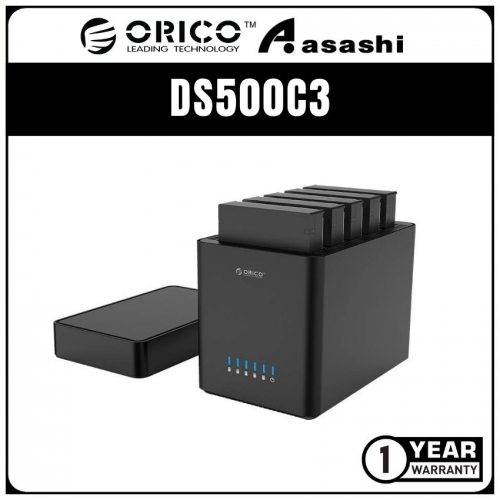 ORICO DS500C3 5-Bay Type-C Magnetic-type 3.5 SATA HDD Enclosure - Support 10TB*5 (1 yrs Limited Hardware Warranty)