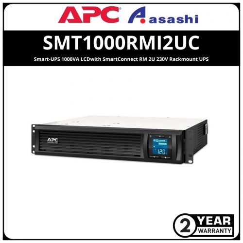 APC SMT1000RMI2UC Smart-UPS 1000VA LCDwith SmartConnect RM 2U 230V Rackmount UPS