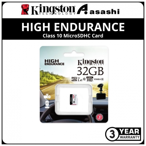 Kingston High Endurance 32GB UHS-I U1 Class10 MicroSDHC Card - Up to 95MB/s Read Speed,30MB/s Write Speed